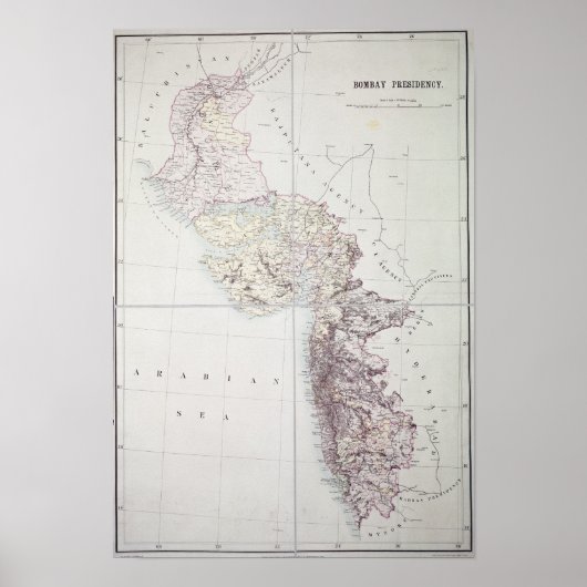 Bombay Presidency, 1890 Poster (Vorne)
