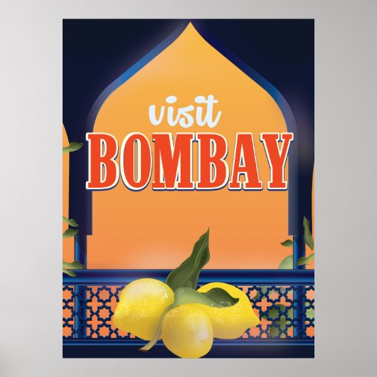 Bombay Vintage Travel Print. Poster (Vorne)