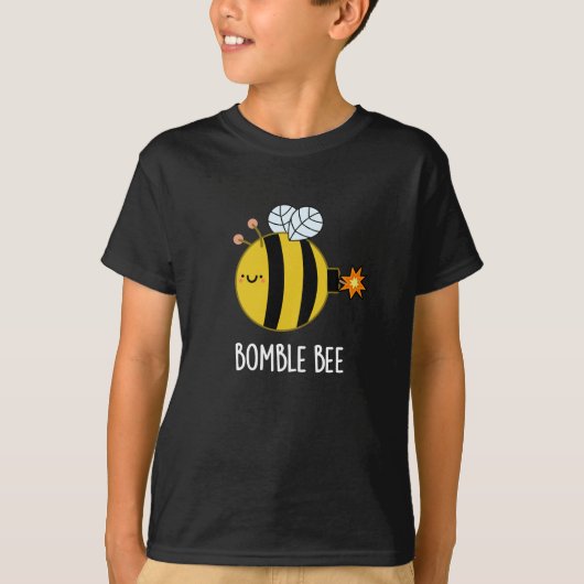 Bombe Bee Funny Bumblebee Bomb Pun Dark BG T-Shirt (Vorderseite)