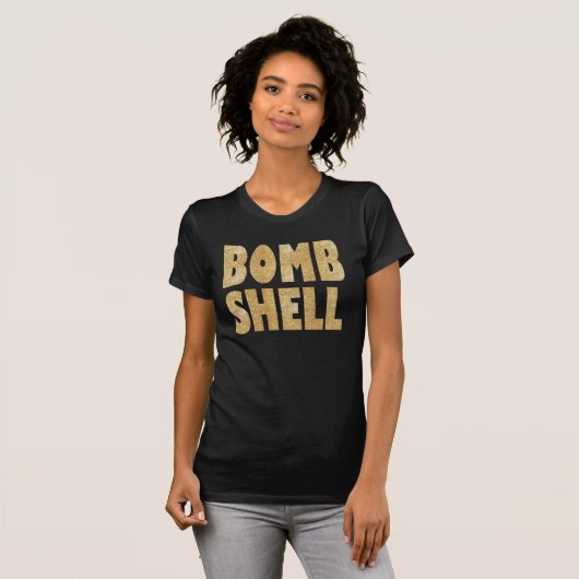 Bombe Muschel Glitzer Gold T - Shirt Design (Vorne ganz)