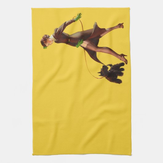 BOMBEN-SCHLECHTE MÄDCHEN Retro Button-UPS Geschirrtuch (Vertikal)