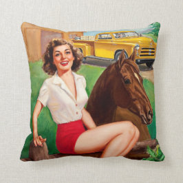 BOMBEN-SCHLECHTE MÄDCHEN Retro Farmmädchen u. Kissen