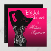 Bomben-Wäsche-Spitze-Korsett-Brautparty Einladung (Vorne/Hinten)