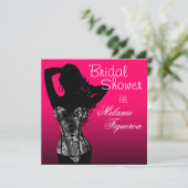 Bomben-Wäsche-Spitze-Korsett-Brautparty Einladung (Stehend Vorderseite)