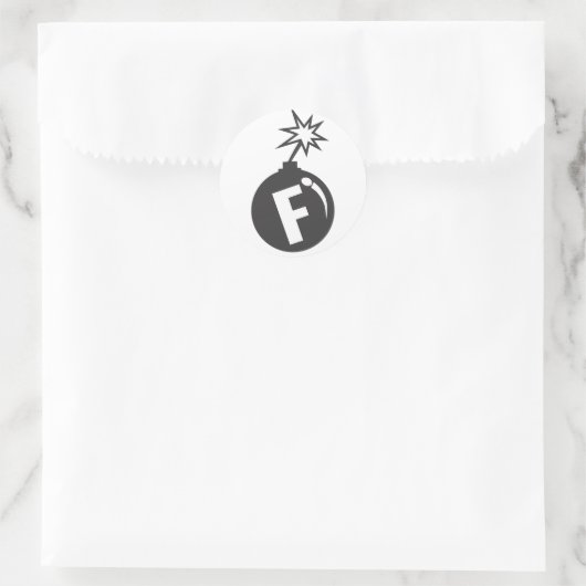 Bombenaufkleber abwerfen runder aufkleber (Tasche)