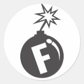 Bombenaufkleber abwerfen runder aufkleber (Vorderseite)
