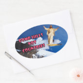 Bombenhügel keine Länder Ovaler Aufkleber (Umschlag)