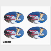 Bombenhügel keine Länder Ovaler Aufkleber (Blatt)