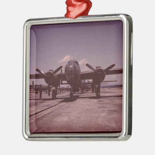 Bomber B-25 Silbernes Ornament (Links)