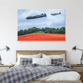 Bomber und Hurrikan von Lancaster Leinwanddruck (Insitu (Schlafzimmer))