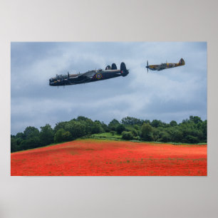 Bomber und Hurrikan von Lancaster Poster