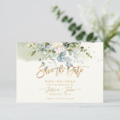 Bombino Elegant Dusty Blue Gum Eucalyptus Einladung (Stehend Vorderseite)