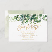 Bombino Elegant Lush Greenery Gum Eucalyptus Einladung (Vorne/Hinten)
