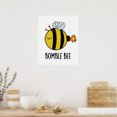 Bomble Bee Funny Bumblebee Bomb Pun Poster (Küche)