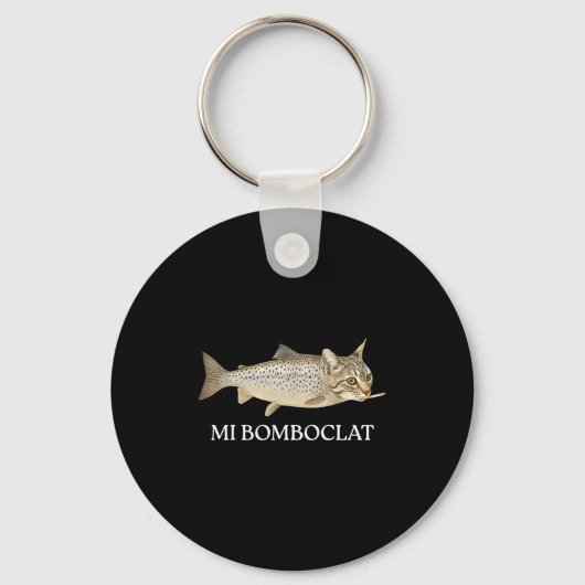 Bomboclat Fish Cat Meme Mi Bomboclat Silly Stud Br Schlüsselanhänger (Vorderseite)