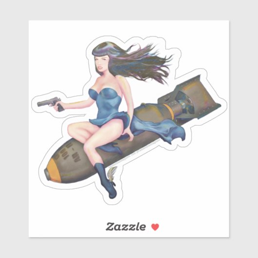 Bombshell Betty in Farbe Aufkleber (Blatt)