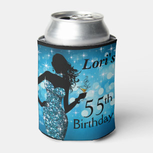 Bombshell Glitzer Bling Sparkle Geburtstag   blau Dosenkühler