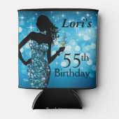 Bombshell Glitzer Bling Sparkle Geburtstag | blau Dosenkühler (Vorderseite)