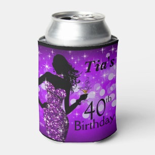 Bombshell Glitzer Bling Sparkle Geburtstag   LILA Dosenkühler