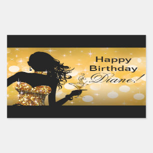 Bombshell Glitzer Party Dress   Gold Rechteckiger Aufkleber