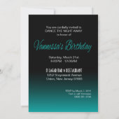 Bombshell Glitzer Sparkle 50-ish Geburtstag | Aqua Einladung (Rückseite)