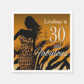 Bombshell Leopard 30. Geburtstag | Gold Serviette (Vorderseite)