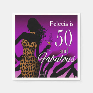 Bombshell Leopard 50. Geburtstag | Violette Serviette