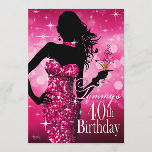 Bombshell Sparkle 40.   fuschia Einladung