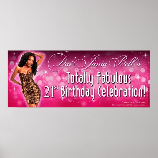 Bombshell Sparkle Leopard Party Banner 40x16 Poster (Vorne)