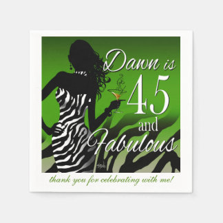 Bombshell Zebra 45. | Grün Serviette