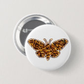 Bombyx Mori Silk Moth Life Cycle Silhouette Button (Vorne & Hinten)