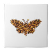 Bombyx Mori Silk Moth Life Cycle Silhouette Fliese (Vorderseite)