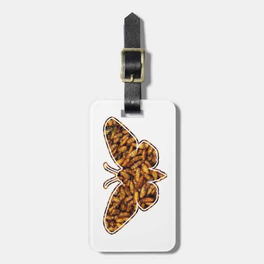 Bombyx Mori Silk Moth Life Cycle Silhouette Gepäckanhänger (Vorderseite vertikal)