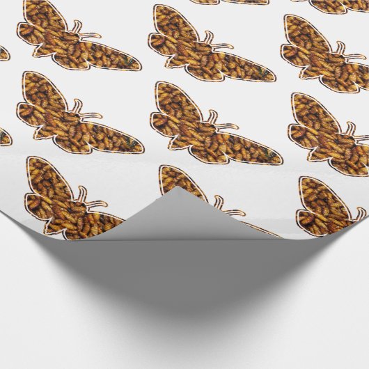 Bombyx Mori Silk Moth Life Cycle Silhouette Geschenkpapier (Ecke)