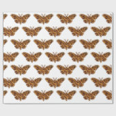 Bombyx Mori Silk Moth Life Cycle Silhouette Geschenkpapier (Flach)