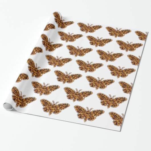 Bombyx Mori Silk Moth Life Cycle Silhouette Geschenkpapier (Ungerollt)