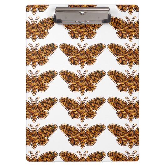 Bombyx Mori Silk Moth Life Cycle Silhouette Klemmbrett (Vorderseite)