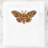 Bombyx Mori Silk Moth Life Cycle Silhouette Rechteckiger Aufkleber (Tasche)