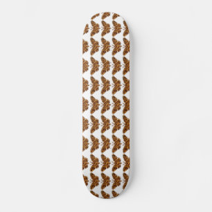 Bombyx Mori Silk Moth Life Cycle Silhouette Skateboard