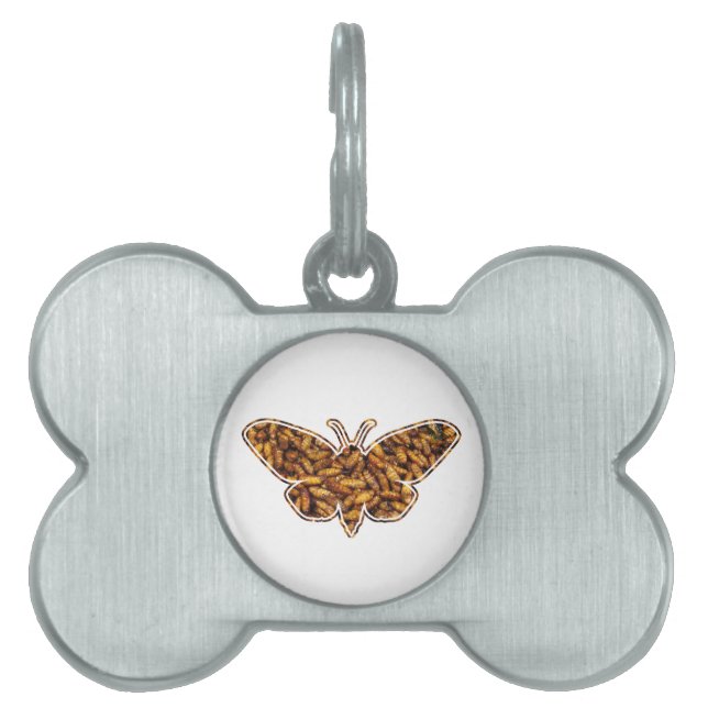 Bombyx Mori Silk Moth Life Cycle Silhouette Tiermarke (Vorderseite)