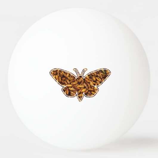 Bombyx Mori Silk Moth Life Cycle Silhouette Tischtennisball (Vorderseite)