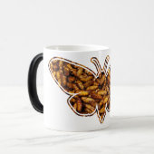 Bombyx Mori Silk Moth Life Cycle Silhouette Verwandlungstasse (Vorderseite Links)