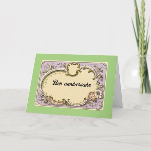 Bon anniversaire (Happy Birthday) Grußkarte Dankeskarte (Vorderseite)