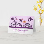 Bon Anniversaire Lila Iris Karte (Gelbe Blume)
