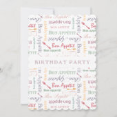 Bon Appetit 40. Geburtstag Party für Gourmet Einladung (Vorderseite)