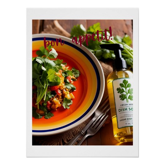 Bon Appétit - Anti-Cilantro Soap Joke Poster (Vorderseite)