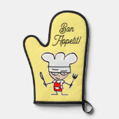 Bon Appétit Backofen Mitt mit niedlichem Cartoon K Ofenhandschuh (Vorderseite)