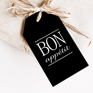 BON APPETIT Black Food Zitat Geschenkanhänger