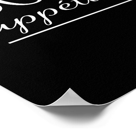 BON APPETIT Black Kitchen Dinner Quote Poster (Ecke)