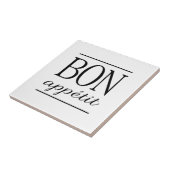 BON APPETIT Black & White Kitchen Typografy Zitat Fliese (Seite)